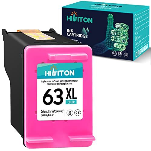  HibiTon Remanufactured Ink Cartridge Replacement for HP 63 XL 63XL Color Fit with OfficeJet 3830 5252 4650 4652 5258 4655 5255 5200 DeskJet 3636 3630 1112 3637 Envy 4520 3634 4512