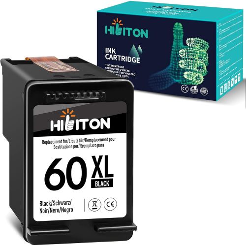  HibiTon Remanufactured Ink Cartridge Replacement for HP 60XL 60 HP60 Black for PhotoSmart C4700 C4795 C4600 C4680 C4780 D110a Envy 100 120 114 DeskJet F4580 F4235 F2430 F4400 Print