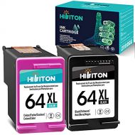 HibiTon Remanufactured Ink Cartridge Replacement for HP 64 64XL Black Color Used with Envy Photo 7858 7855 7800 7100 7155 6255 6252 7164 6222 6230 7158 Tango X Smart Wireless Print