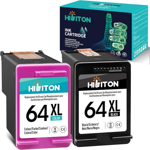  HibiTon Remanufactured Ink Cartridge Replacement for HP 64 64XL Black Color Used with Envy Photo 7858 7855 7800 7100 7155 6255 6252 7164 6222 6230 7158 Tango X Smart Wireless Print