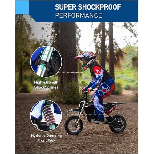  Hiboy DK1 36V Electric Dirt Bike,300W Electric Motorcycle - Up to 15.5MPH & 13.7 Miles Long-Range,3-Speed Modes Motorcycle for Kids Ages 3-10