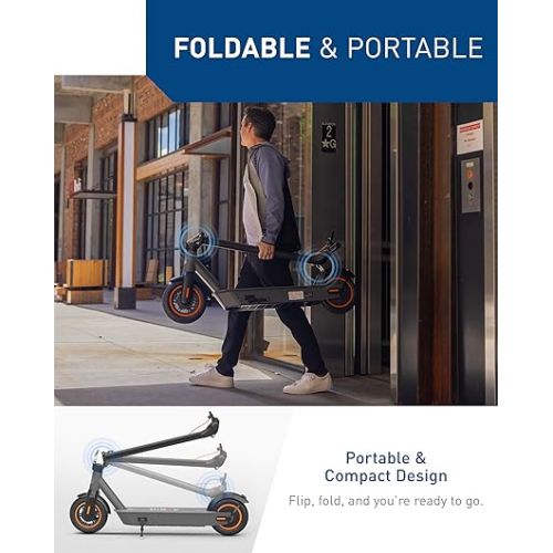  Hiboy S2 MAX Electric Scooter, 40.4 Mi Long Range & 19 MPH, 650W MAX Motor Power, 10'' Pneumatic Tires, Split Hub Set, Dual Braking System and Cruise Control, Foldable Commuter E-Scooter for Adults