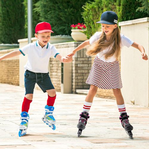  Hiboy Inline Skates for Boys, Girls and Adults, Adjustable Roller Blades with All Light up Wheels, Outdoor & Indoor Illuminating Roller Skates for Kids, Men and Women