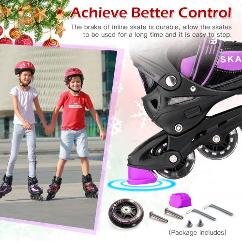  Hiboy Adjustable Inline Skates with All Light up Wheels, Outdoor & Indoor Illuminating Roller Skates for Boys, Girls, Beginners