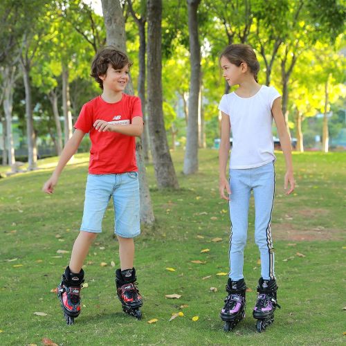  Hiboy Adjustable Inline Skates with All Light up Wheels, Outdoor & Indoor Illuminating Roller Skates for Boys, Girls, Beginners