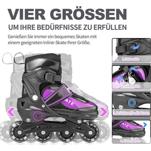  Hiboy Inline Skates, Adjustable Skates for Boys, Girls and Youth with All Light up Wheels, Illuminating Roller Skates, Outdoor & Indoor Skates