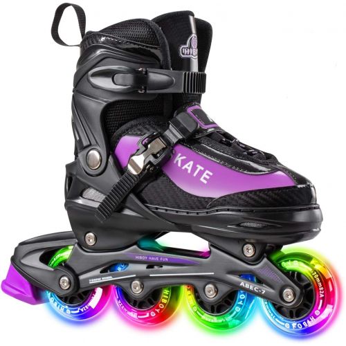  Hiboy Inline Skates, Adjustable Skates for Boys, Girls and Youth with All Light up Wheels, Illuminating Roller Skates, Outdoor & Indoor Skates