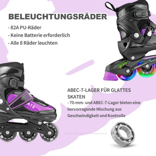  Hiboy Inline Skates, Adjustable Skates for Boys, Girls and Youth with All Light up Wheels, Illuminating Roller Skates, Outdoor & Indoor Skates