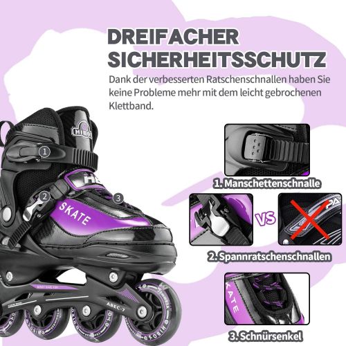  Hiboy Inline Skates, Adjustable Skates for Boys, Girls and Youth with All Light up Wheels, Illuminating Roller Skates, Outdoor & Indoor Skates