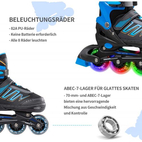  Hiboy Inline Skates, Adjustable Skates for Boys, Girls and Youth with All Light up Wheels, Illuminating Roller Skates, Outdoor & Indoor Skates