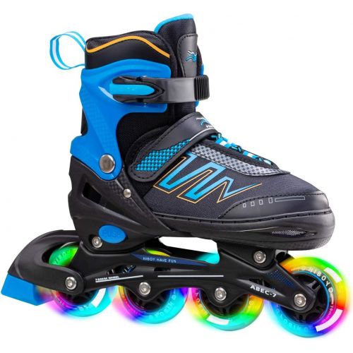  Hiboy Inline Skates, Adjustable Skates for Boys, Girls and Youth with All Light up Wheels, Illuminating Roller Skates, Outdoor & Indoor Skates