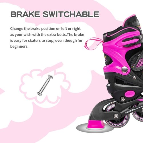  Hiboy Inline Skates, Adjustable Skates for Boys, Girls and Youth with All Light up Wheels, Illuminating Roller Skates, Outdoor & Indoor Skates