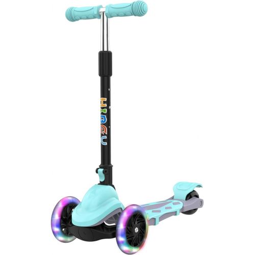  Hiboy Q1 Scooter for Kids - 4 Adjustable Heights, 3 Wheels with 2 LED Light-Up Front Wheels, Foldable Toddler Scooter for Boys and Girls from 2-6 Years Old