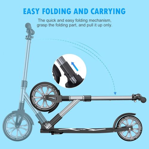  Hiboy Scooter for Adults, Kids, Teens, Durable Large Wheel, Shock Suspension, and Premium ABEC 9 Bearings, Scooters for Kids 8 Years and up