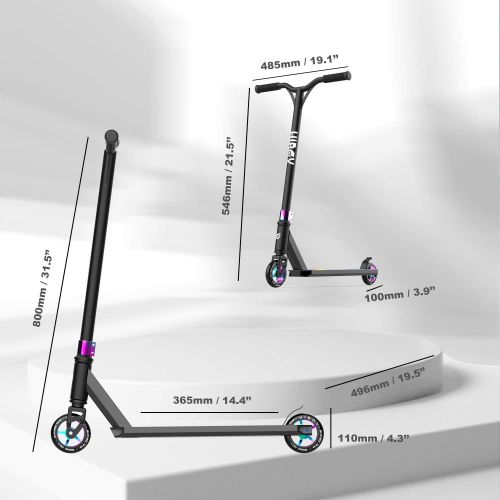  Hiboy ST-1S Pro Scooter - Trick Scooters - 110mm Aluminum Core Wheels & ABEC-9 - Intermediate and Beginner Stunt Scooter - Freestyle Kick Scooter for Kids, Teens, and Adults