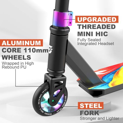  Hiboy ST-1S Pro Scooter - Trick Scooters - 110mm Aluminum Core Wheels & ABEC-9 - Intermediate and Beginner Stunt Scooter - Freestyle Kick Scooter for Kids, Teens, and Adults