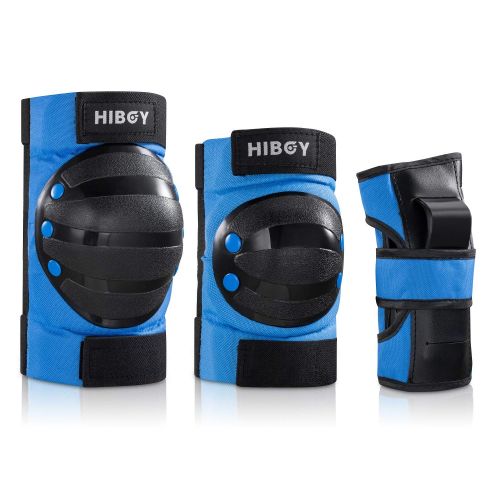  Hiboy Knee Pads for Kids, Knee pads and Elbow Pads Wrist Guards, Protective Gear Set for Roller Skates Inline Skating Skateboarding Cycling Biking Scooter Riding (Blue, Small)