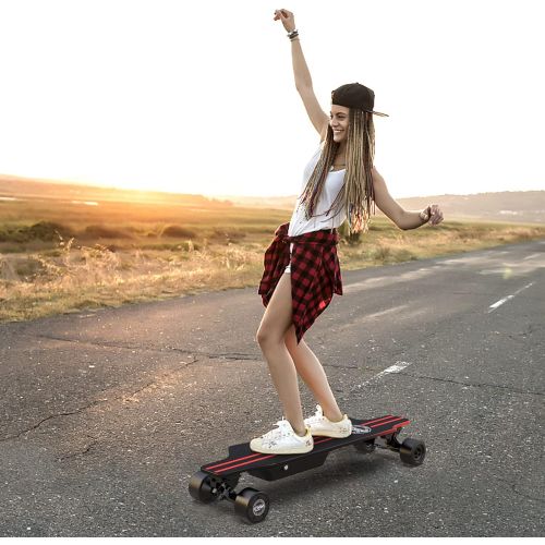  Hiboy S22 Electric Skateboard Dual Brushless Motor Longboard with 18.6MPH Top Speed, 12.5Miles Range and Remote Control for Commuters and College Students