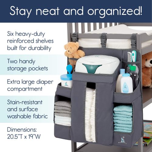  Hiccapop hiccapop Nursery Organizer and Baby Diaper Caddy | Hanging Diaper Organization Storage for Baby Essentials | Hang on Crib, Changing Table or Wall