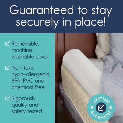  [아마존 핫딜] [아마존핫딜]Hiccapop [2-Pack] hiccapop Foam Bed Bumpers for Toddlers, Toddler Bed Rails with Water-Resistant Cover for Kids - Safety Side Pillow Pads