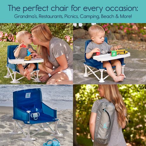  [아마존 핫딜] [아마존핫딜]Hiccapop hiccapop Omniboost Travel Booster Seat with Tray for Baby | Folding Portable High Chair for Eating, Camping, Beach, Lawn, Grandma’s | Tip-Free Design Straps to Kitchen Chairs - Go-