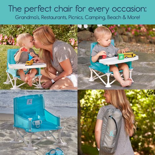  [아마존핫딜][아마존 핫딜] Hiccapop and ships from Amazon Fulfillment. hiccapop Omniboost Travel Booster Seat with Tray for Baby | Folding Portable High Chair for Eating, Camping, Beach, Lawn, Grandmas | Tip-Free Design Straps to Kitchen Chairs - Go-A