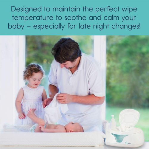  [아마존베스트]Hiccapop Wipe Warmer and Baby Wet Wipes Dispenser | Holder | Case with Changing Light