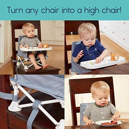  [아마존베스트]Hiccapop hiccapop Omniboost Travel Booster Seat with Tray for Baby | Folding Portable High Chair for Eating, Camping, Beach, Lawn, Grandma’s | Tip-Free Design Straps to Kitchen Chairs - Go-