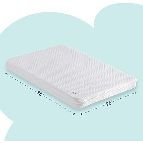  hiccapop Pack and Play Pad [Dual Sided] w/Firm Side (for Babies) & Soft Memory Foam Side (for Toddlers) Memory Foam Play Yard Pad Playard Pad Foam for Pack and Play Fits (38x26)