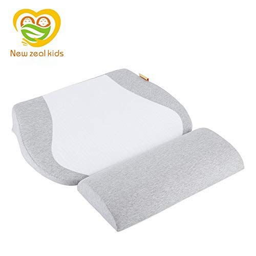  Hiccapop Crib Wedge Pillow Mattress, Infant Acid Reflux/Spit Milk Reducer,High-Density Sponge Pillow,15-Degree Incline Makes Baby Sleep Better