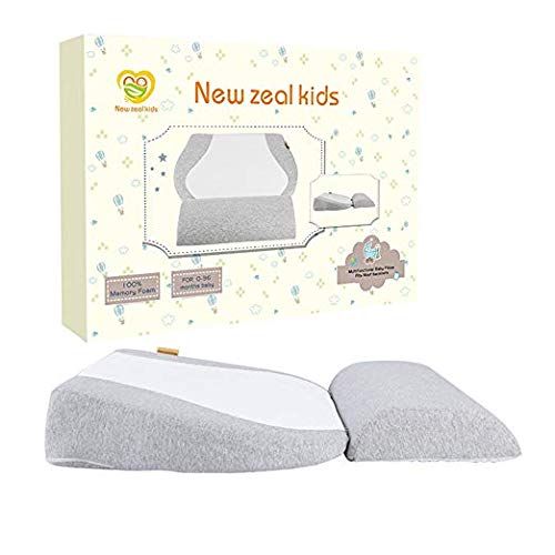  Hiccapop Crib Wedge Pillow Mattress, Infant Acid Reflux/Spit Milk Reducer,High-Density Sponge Pillow,15-Degree Incline Makes Baby Sleep Better
