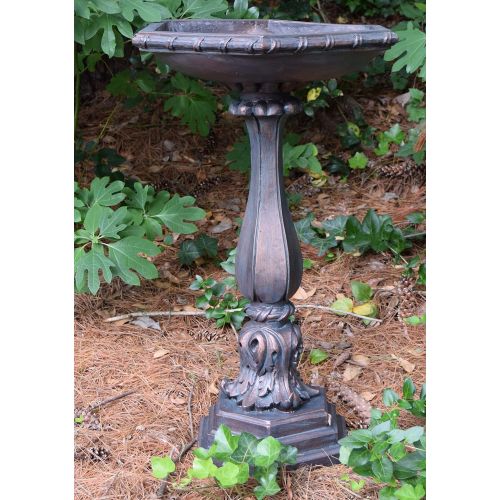  Hickory Manor House Outdoor Acanthus Leaf Bird Bath/Antique Copper