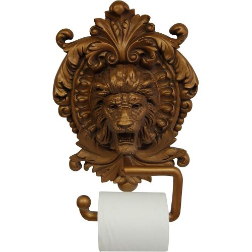  Hickory Manor House Lion Medallion Plaque Toilet Paper Holder, Antique Gold