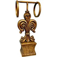 Hickory Manor House Fleur de lis Standing Double Towel Holder, Gold Wash