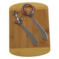 Hickoryville Nautical Cheese Spreaders Bundled with Bamboo Cheese Board