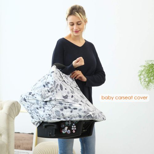  Hicoco Winter Fleece Lined Baby Car Seat Covers Thermal Double Layer Carseat Canopy Multi-use Stretchy...