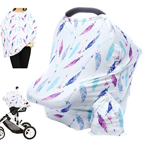  [아마존베스트]Hicoco Nursing Cover Carseat Canopy - Baby Breastfeeding Cover, Car Seat Covers for Babies, Multi Use...