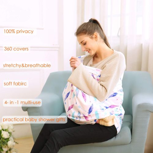  [아마존베스트]Hicoco Nursing Cover Carseat Canopy - Baby Breastfeeding Cover, Car Seat Covers for Babies, Multi Use...