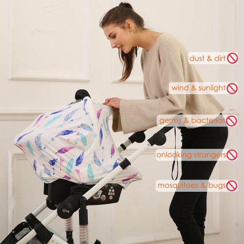  [아마존베스트]Hicoco Nursing Cover Carseat Canopy - Baby Breastfeeding Cover, Car Seat Covers for Babies, Multi Use...