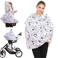 [아마존베스트]Hicoco Baby Car Seat Covers, Nursing Covers, Carseat Canopy, Boys Girls Privacy Breastfeeding Cover (Grey Heart)