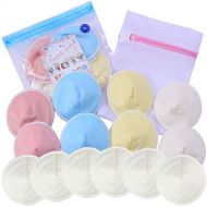 [아마존베스트]Hicoco Organic Bamboo Nursing Breast Pads  Reusable Breastfeeding Pads, Washable Nursing Pads, Contoured, Waterproof, Maternity Bra Pads, Pack of 14, with Laundry Bag