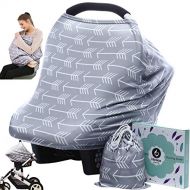 [아마존베스트]Hicoco Car Seat Canopy Nursing Cover - Multi Use Baby Stroller and Carseat Cover, Breastfeeding Nursing Covers, Boys and Girls Shower Gifts (Classical Arrows)