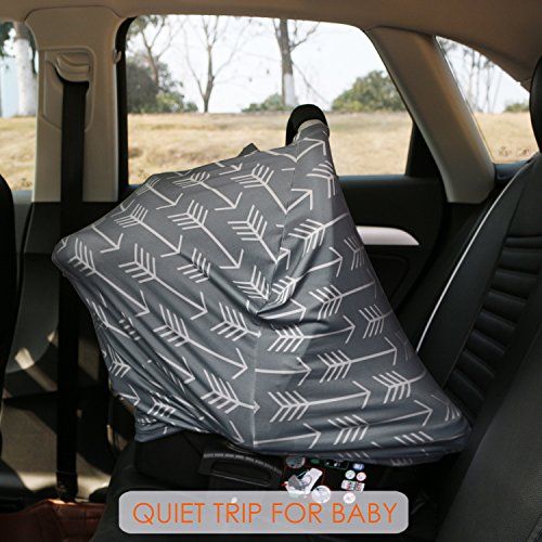  [아마존베스트]Hicoco Car Seat Canopy Nursing Cover - Multi Use Baby Stroller and Carseat Cover, Breastfeeding Nursing Covers, Boys and Girls Shower Gifts (Classical Arrows)