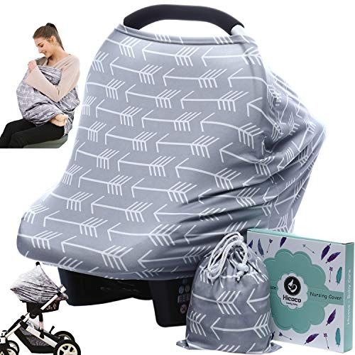  [아마존베스트]Hicoco Car Seat Canopy Nursing Cover - Multi Use Baby Stroller and Carseat Cover, Breastfeeding Nursing Covers, Boys and Girls Shower Gifts (Classical Arrows)