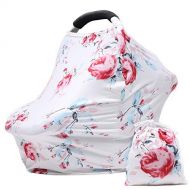 [아마존베스트]Hicoco Privacy Baby Car Seat Covers - Stroller Canopy Nursing and Breastfeeding Covers, Multi-use Carseat Canopy, for Boys and Girls Shower Gift (Print Flower)