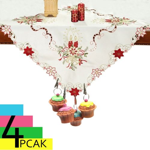  Hicook Cup Cake Tablecloth Weights Cute Table Clip Clamps Table Cover Weights for Outdoor Garden Party Picnic, Set of 4