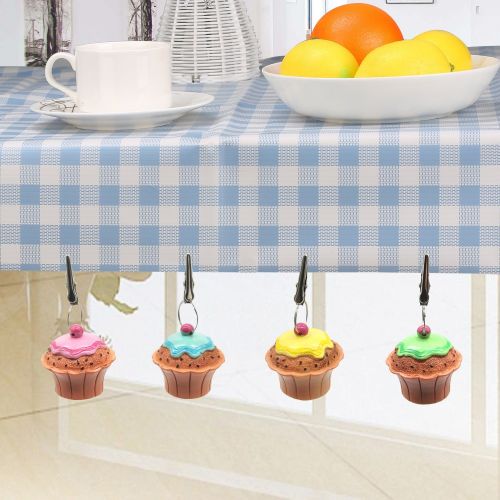  Hicook Cup Cake Tablecloth Weights Cute Table Clip Clamps Table Cover Weights for Outdoor Garden Party Picnic, Set of 4