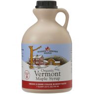 Hidden Springs Maple Hidden Springs Organic Vermont Maple Syrup, Grade A Amber Rich, 64 Ounce, 1 Half Gallon, Family Farms, BPA-free Jug