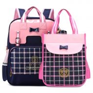 Hidds Cute Bowknot Backpacks for Girls Princess Style Children School Bookbags (Small, Blue set)
