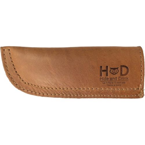  Hide & Drink, Hot Handle, Cast Iron Protector, Panhandle Potholder, Double Layered, Double Stitched, Slides On/Off Easily onto Metal Skillet Grips, Full Grain Leather, Handmade, Single Malt Mahogany